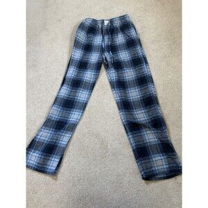 Lucky Brand Men's Blue and Gray Plaid Pajama Pants with Pockets - Size Small